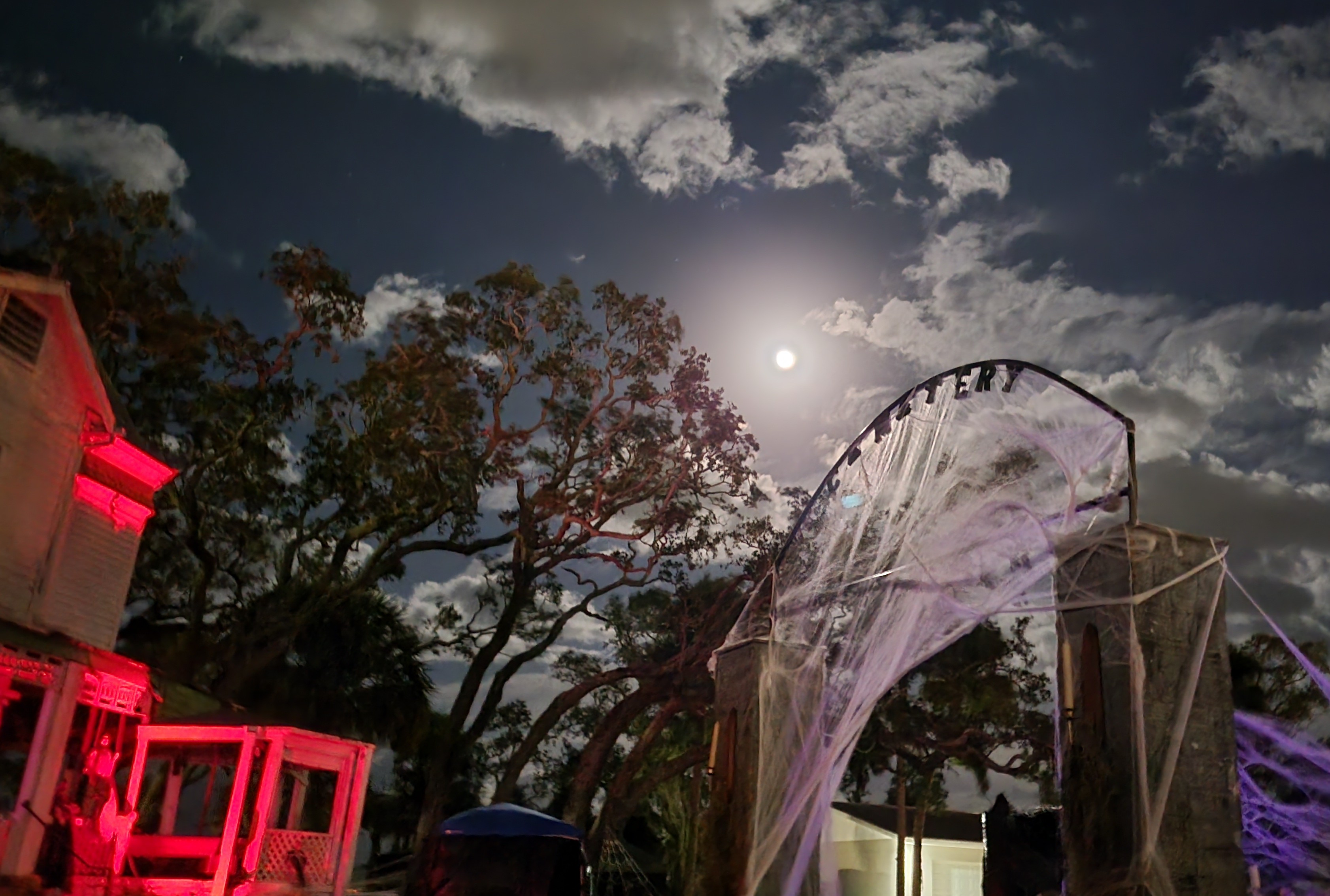 moon over the cemetary